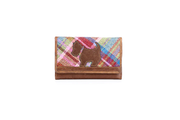 Scotty Dog Matinee Purse Pink & Brown Leather