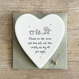Porcelain Heart Coaster - Dreams Are Like Acorns