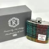 6oz Harris Tweed Hip Flask - Autumn Colours