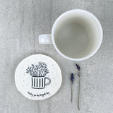 Porcelain Flowers In A Mug Coaster - Sending You The Biggest Hug