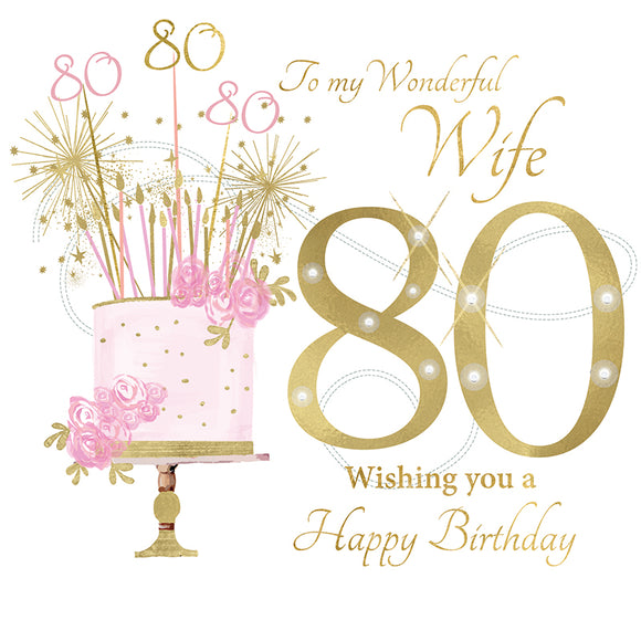 To My Wonderful Wife, 80 Wishing You A Happy Birthday