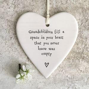 Porcelain Round Heart-Grandchildren Fill Space