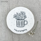 Porcelain Flowers In A Mug Coaster - Sending You The Biggest Hug