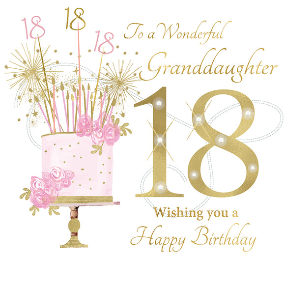 To A Wonderful Granddaughter, 18 Wishing You A Happy Birthday