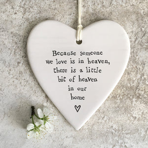 Porcelain Round Heart-Because Someone We Love