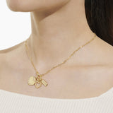 Little Links Oval Clasp Love Charms Necklace In Gold Plating