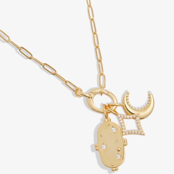 Little Links Oval Clasp Celestial Charms Necklace In Gold Plating