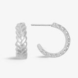 Soul Shine Plaited Hoop Earrings In Silver Plating