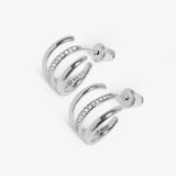 Soul Shine Pavé Illusion Hoop Earrings In Silver Plating