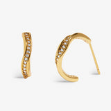 Soul Shine Pavé Wave Hoop Earrings In Gold Plating