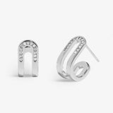 Soul Shine Pavé Arc Huggie Earrings In Silver Plating