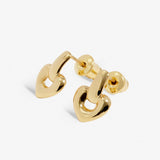 Soul Shine Drop Heart Earrings In Gold Plating