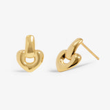 Soul Shine Drop Heart Earrings In Gold Plating