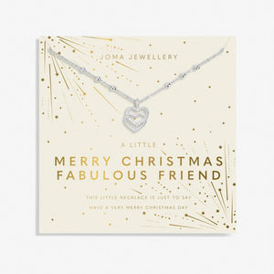 Christmas A Little 'Merry Christmas Fabulous Friend' Necklace In Silver Plating