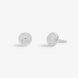 Style Stories Coin Stud Earrings In Silver Plating