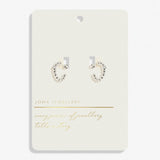 Style Stories Beaded Cubic Zirconia Hoop Earrings In Silver Plating