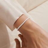 Cubic Zirconia Tennis Bracelet Bar In Silver Plating