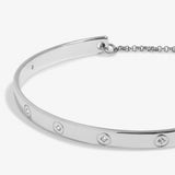 Cubic Zirconia Bangle Bracelet Bar In Silver Plating