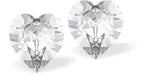 Austrian Crystal Heart Stud Earrings in Clear Crystal