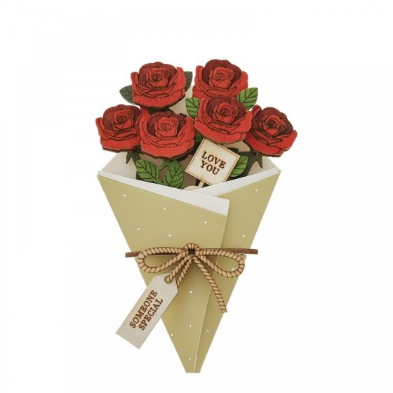 With Love 3D Flower Figurine Card