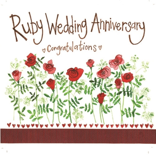 Ruby Wedding Anniversary - Roses