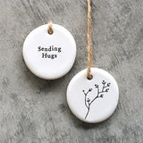 Porcelain Floral Hanger - Sending Hugs