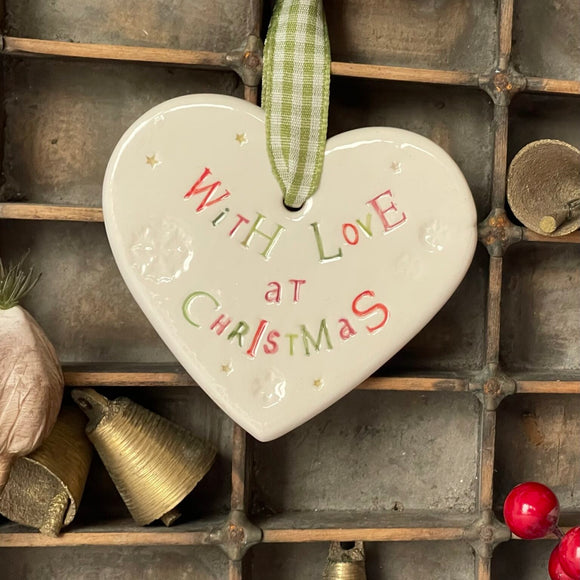 Ceramic Heart, With Love At Christmas