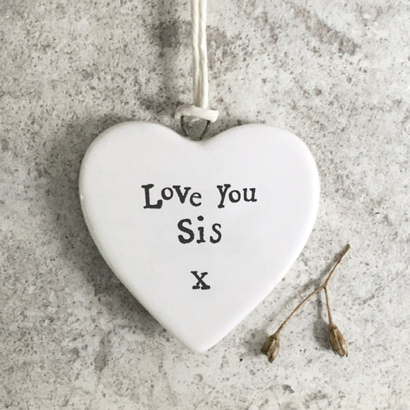 Porcelain Heart-Love You Sis
