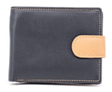 Gents Leather Notecase - Black/Tan