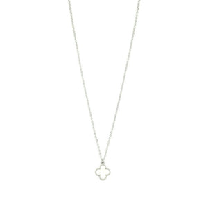Simple Clover Pendant Necklace In Silver