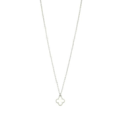Simple Clover Pendant Necklace In Silver