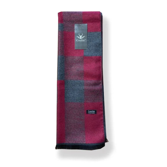 Couthie Red & Grey Check Scarf