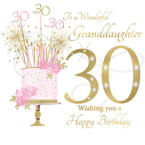 To A Wonderful Granddaughter 30 Wishing You A Happy Birthday