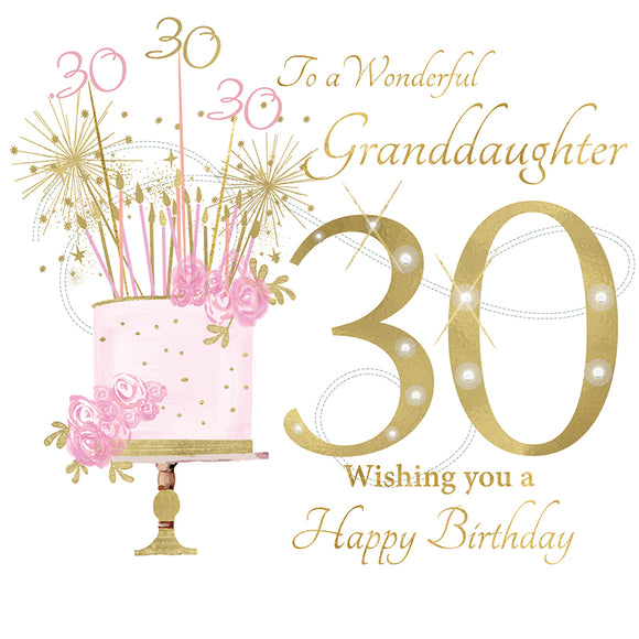 To A Wonderful Granddaughter 30 Wishing You A Happy Birthday