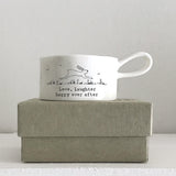 Handled Tea Light Holder-Love, Laughter, Happy Ever After