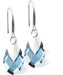 Austrian Crystal Metallic Teardrop Drop Earrings in Aquamarine Blue