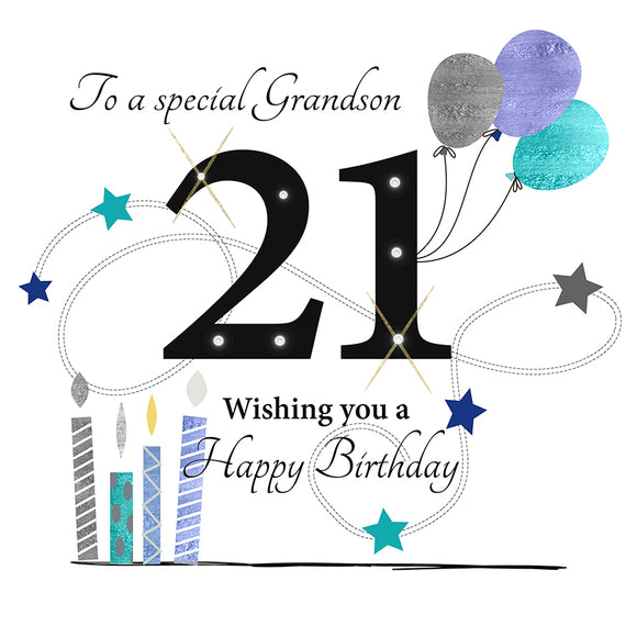 To A Special Grandson, 21 Wishing You A Happy Birthday