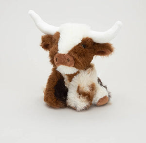 Mini Texas Longhorn Brown Cream Coo Cow