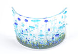 Handmade Fused Glass - Cornflower Curve