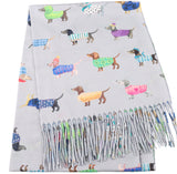 Dogs Scarf, Grey
