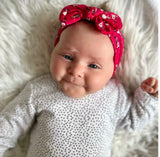 Red Snowman Turban Bow Headband