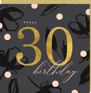 Elegant Flair 30th Birthday Card