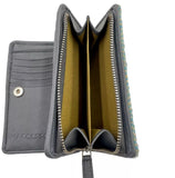 Harris Tweed Medium Zip Purse - Turquoise Herringbone