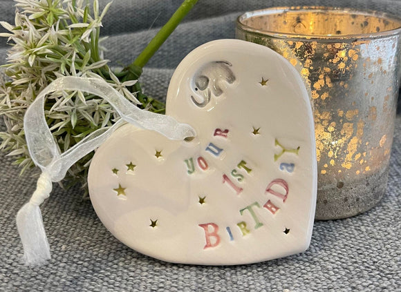 Ceramic Heart, Your 1st Birthday