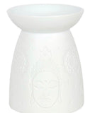White Ceramic Buddha Face Oil Burner and Wax Warmer