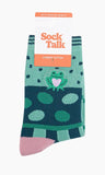 Frog Combed Cotton Pattern Embroidered Socks in Mint Green