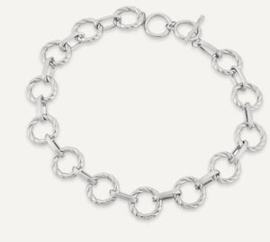 Alesha Contemporary Chain-Link T-Bar Necklace In Silver-Tone