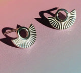 Silver Deco Stud Earrings