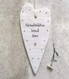 Porcelain Wobbly Long Heart-Grandchildren Loved