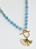 Arran Bay Blue Faceted Turquoise Howlite Ginko Necklace